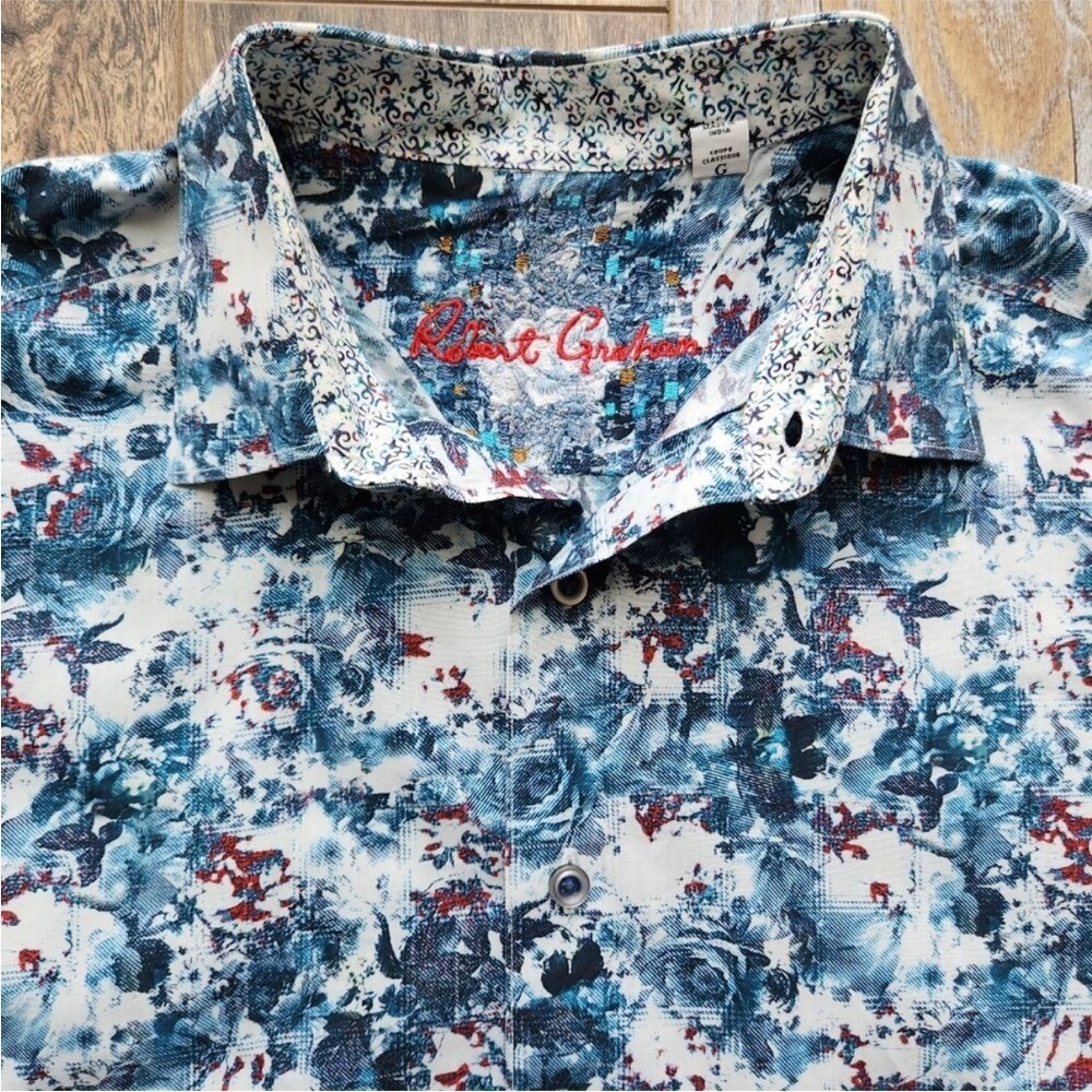 NWOT Robert Graham Men’s Deltona Multicolor Floral Button Down Sports Shirt - Picture 4 of 9